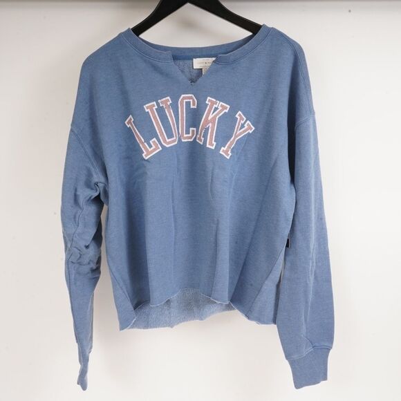 Lucky Brand Sweaters - NWT Lucky Brand Light‎ Blue V Neck Cut Off Sweater Size L​